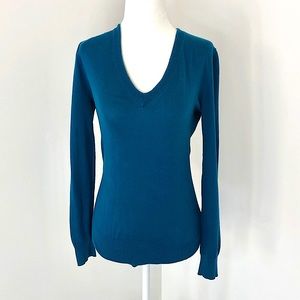 J. Crew Blue/Green V-Neck Sweater